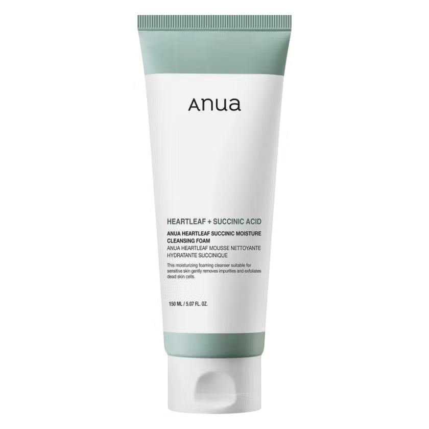 Anua Heartleaf Succinic Moisture Facial Cleansing Foam For Acne Prone Skin 150ml